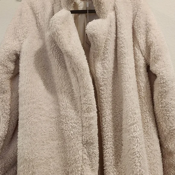 Women's Fuzzy Fleece Lapel Open Front Long Cardigan Coat Faux Fur Warm - Picture 10 of 10